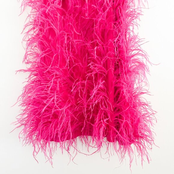 Cult Gaia Shannon Feather-embellished Dress Qajar Rose Pink - Picture 4 of 12